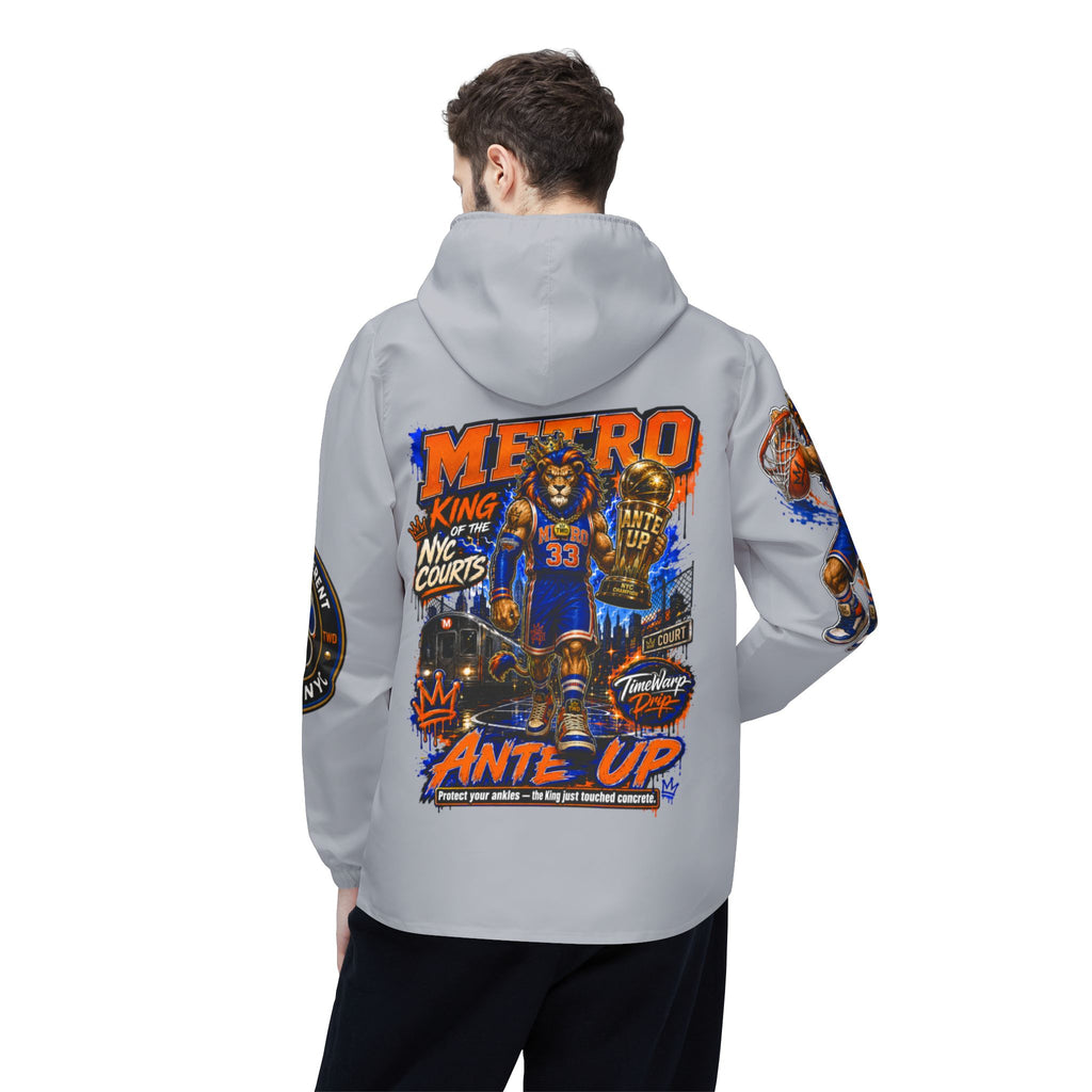 Basketball Windbreaker —  'ANTE UP' Metro Championship Streetwear (Gray)