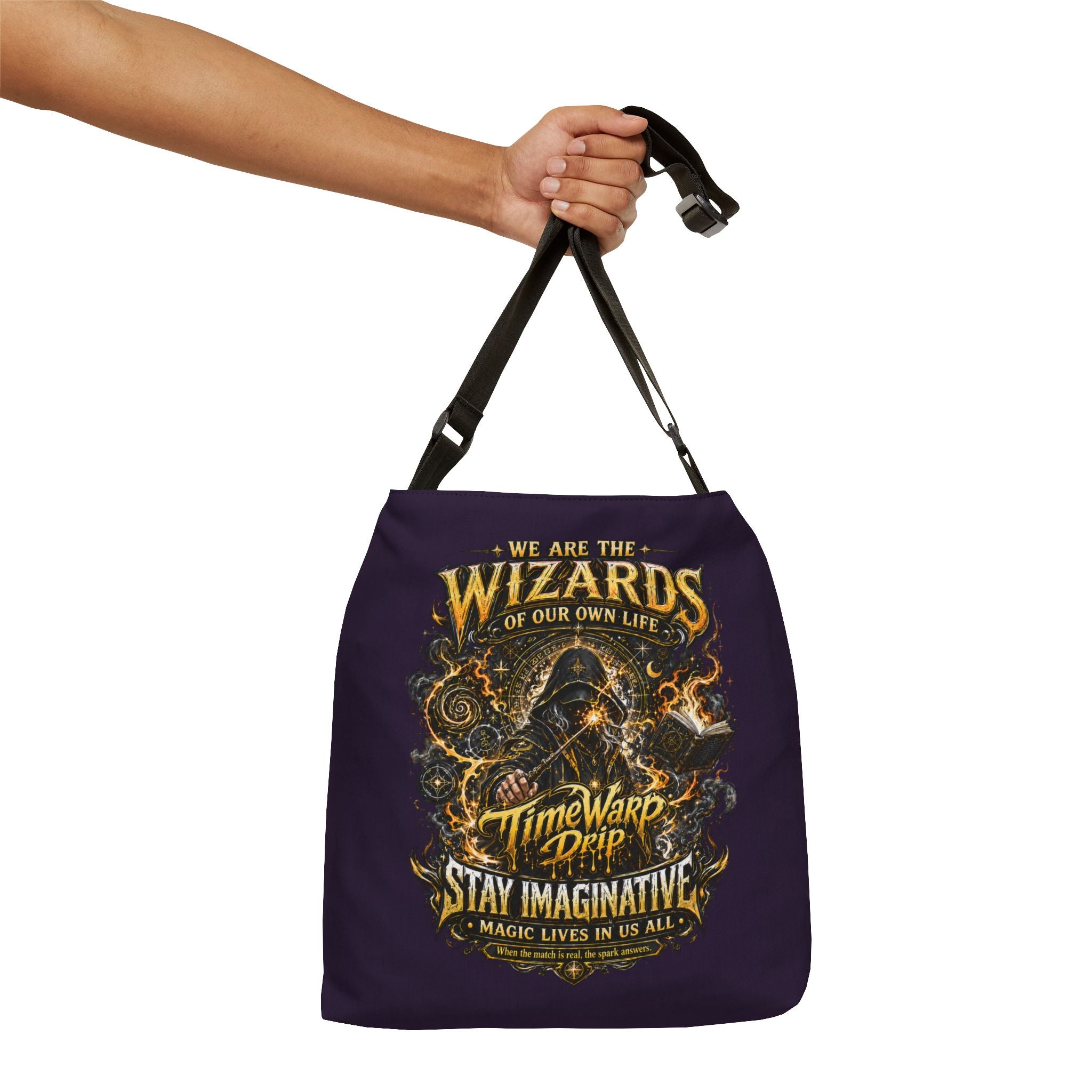 TimeWarp Drip Wizards Stay Imaginative Tote Bag – Natural – NYC Streetwear | TimeWarp Drip