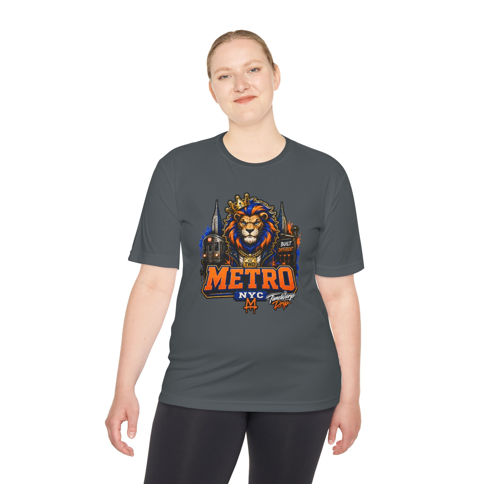 Metro NYC Lion Graphic Tee — "Built Different" Athletic Moisture‑Wicking Shirt