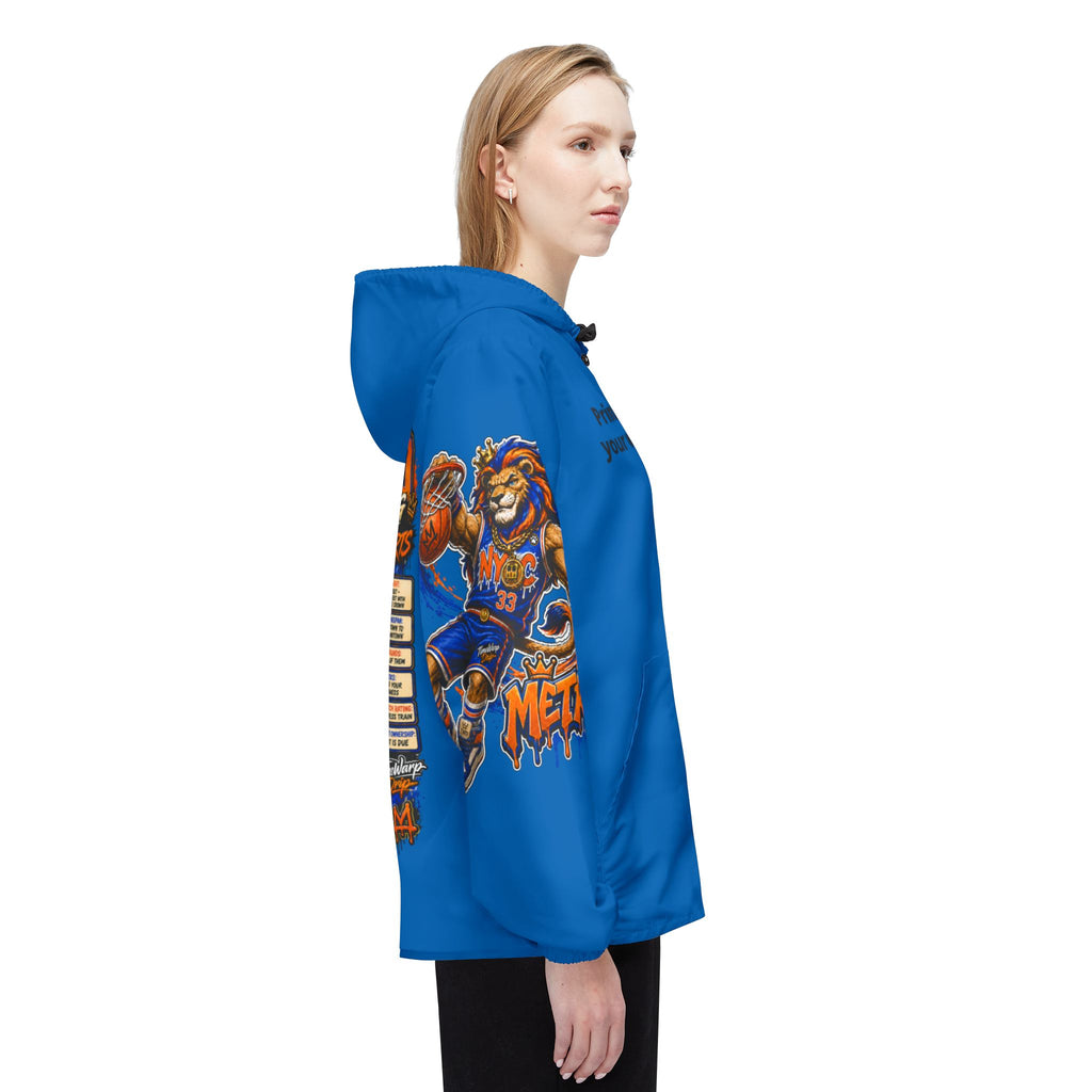 Basketball Windbreaker Jacket - 'Metro' Team Graphic Hooded Windbreaker