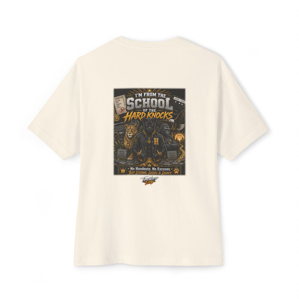 'School of Hard Knocks' - Motivational Oversized Boxy Tee
