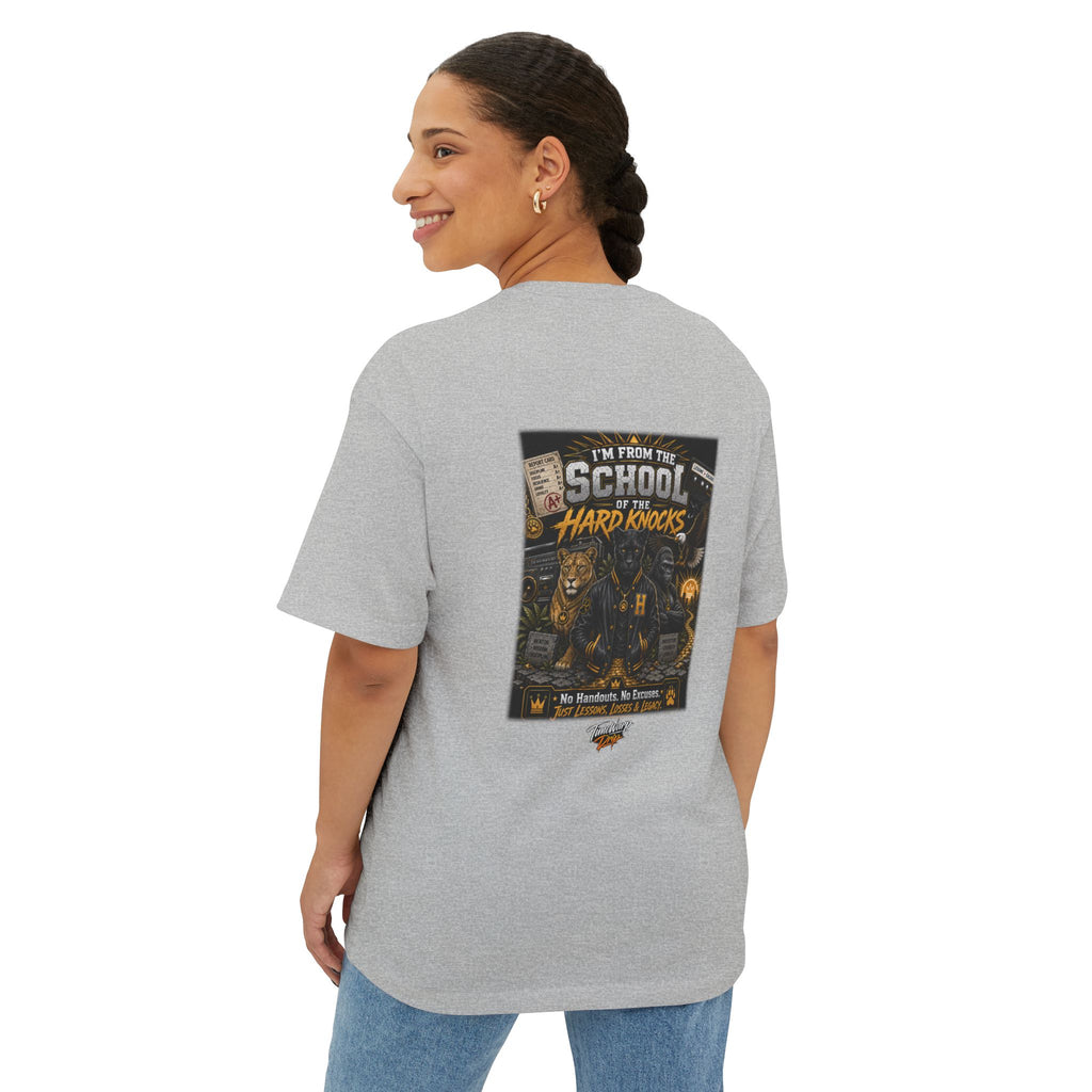'School of Hard Knocks' - Motivational Oversized Boxy Tee