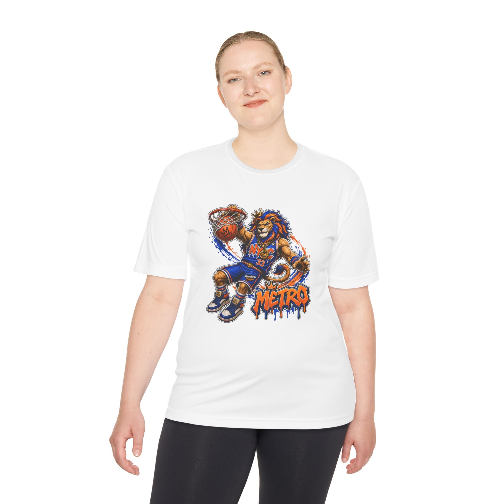 Metro NYC Basketball Tee — "Built Different" Lion Mascot Sports Shirt