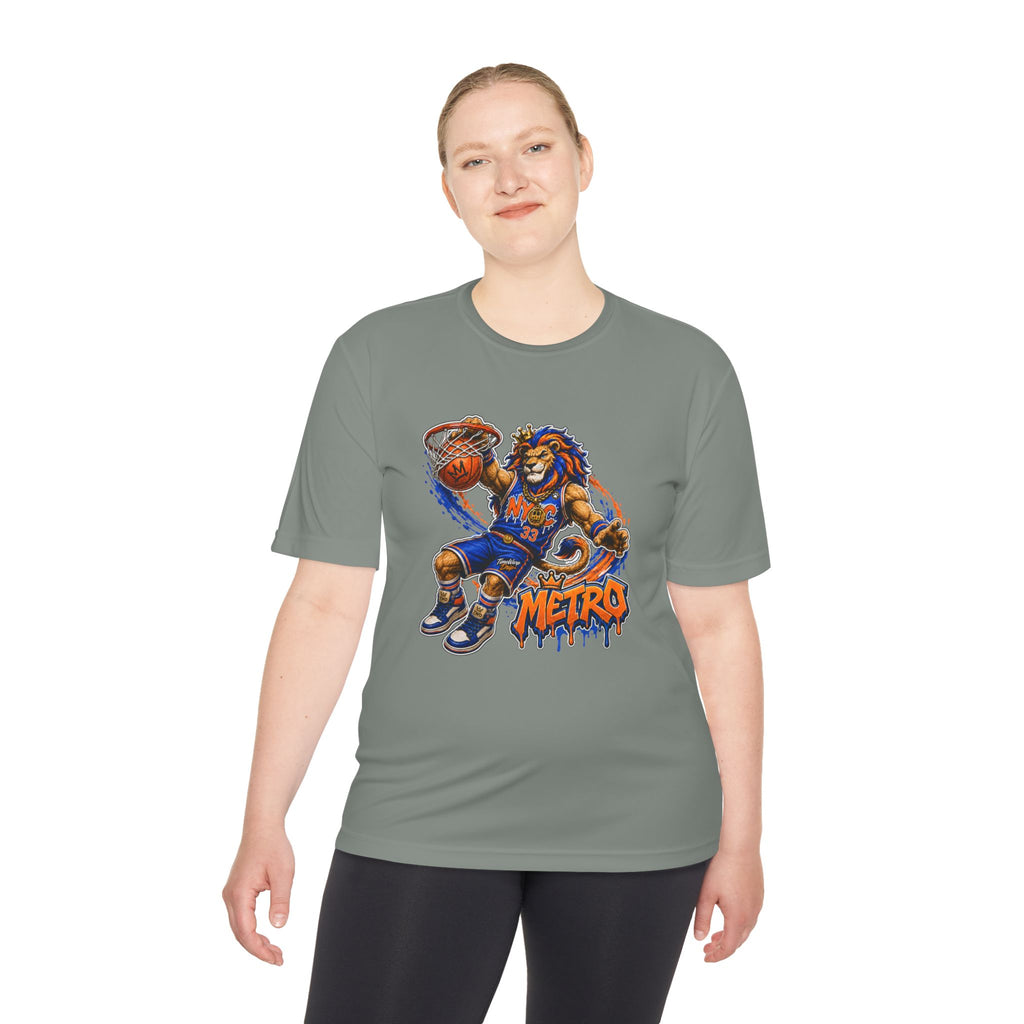 Metro NYC Basketball Tee — "Built Different" Lion Mascot Sports Shirt