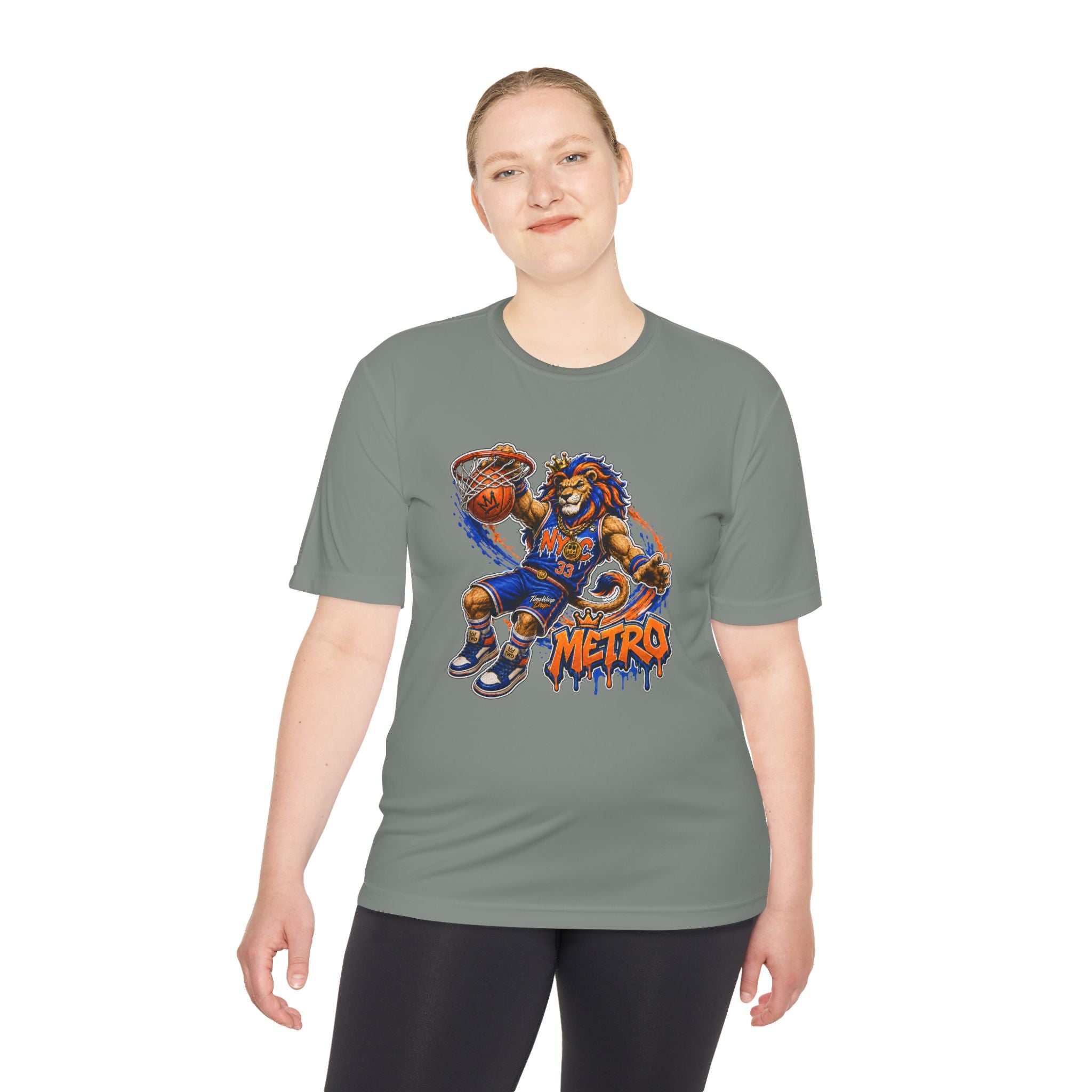 Metro NYC Basketball Tee — "Built Different" Lion Mascot Sports Shirt