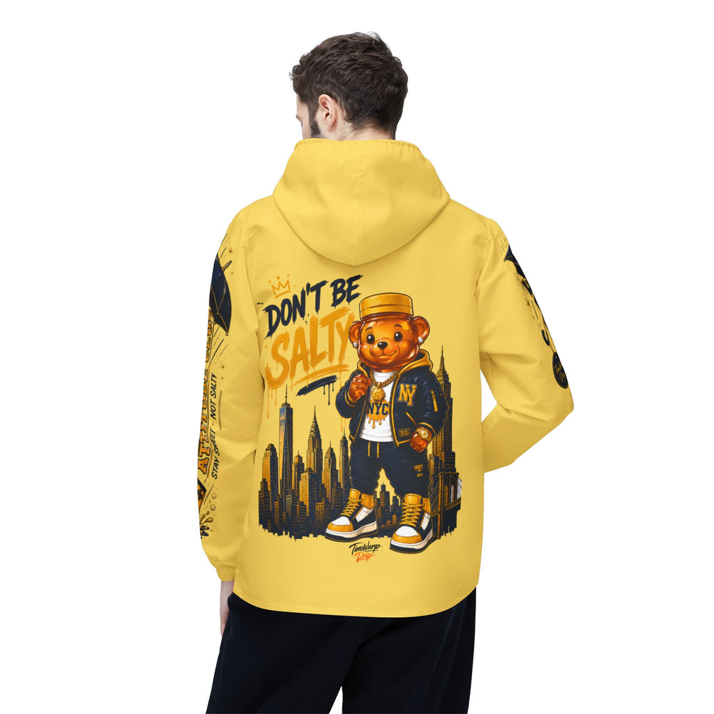 TimeWarp Drip Don't Be Salty Honey Bear Windbreaker – NYC Retro Yellow Drip – Don't Be Salty Streetwear | TimeWarp Drip