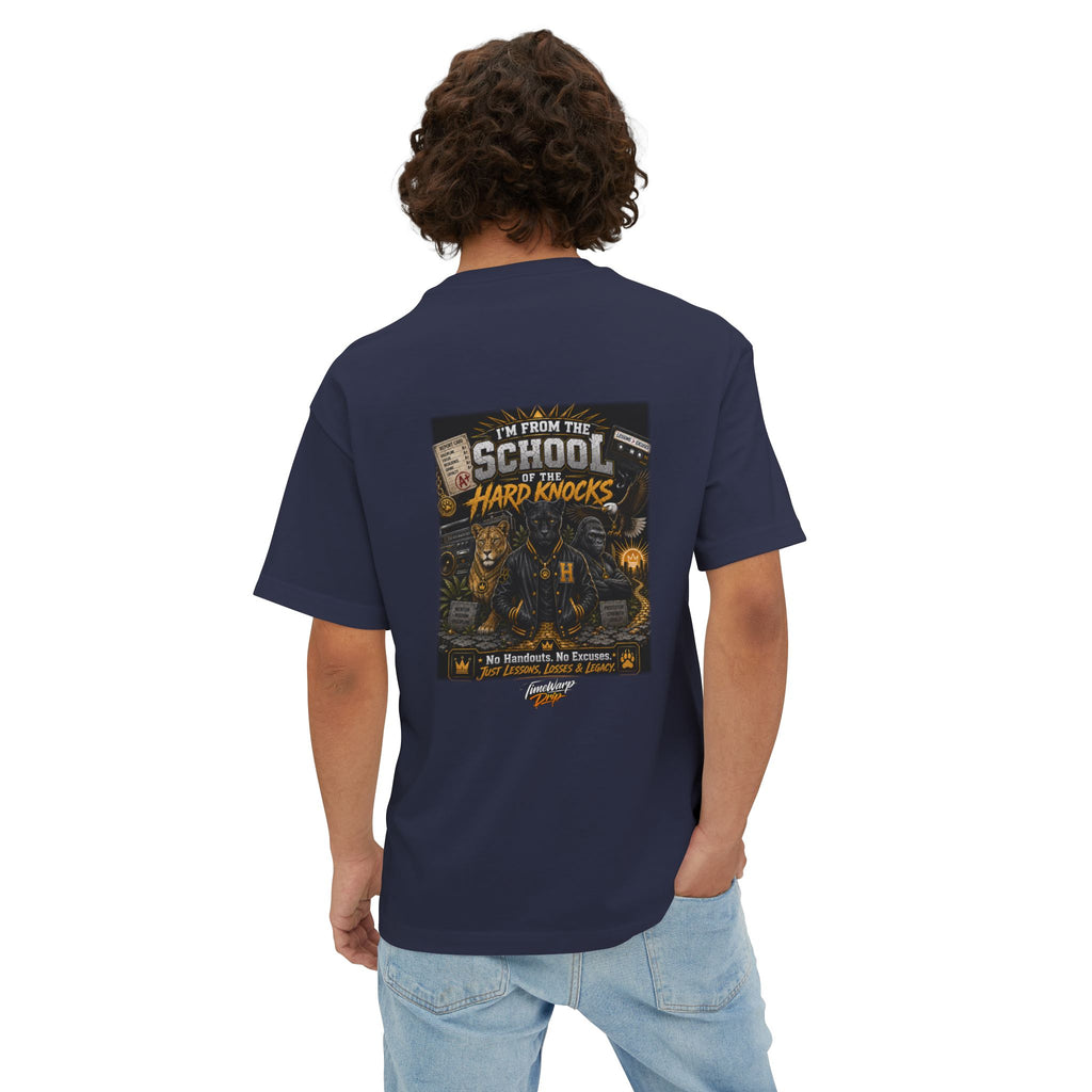 'School of Hard Knocks' - Motivational Oversized Boxy Tee