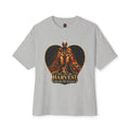 TimeWarp Drip – Oversized gray boxy tee with bold generational blessing graphic, vibrant elder motif, and high-end urban Premium Urban Fashionedge. | premium streetwear