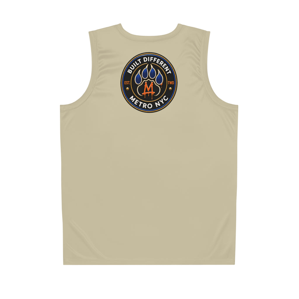 Basketball Jersey  (Light Yellow) — Metro King Courts Lion Graphic (Built Different)