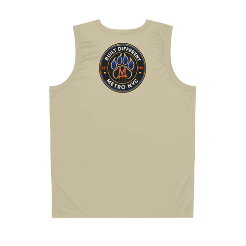 Basketball Jersey  (Light Yellow) — Metro King Courts Lion Graphic (Built Different)