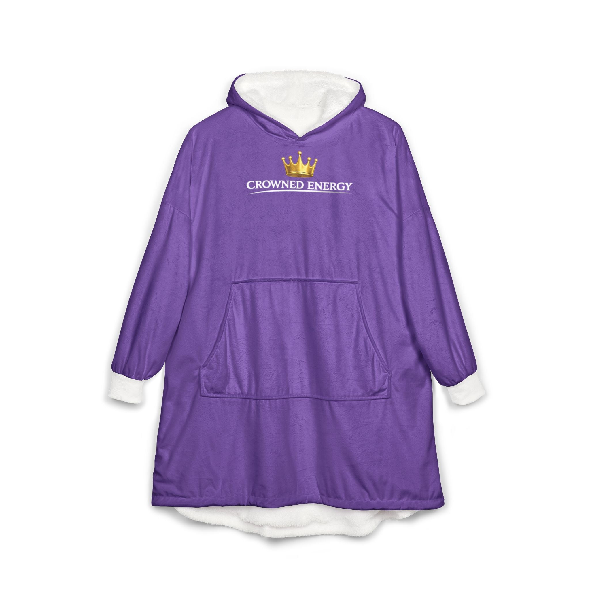TimeWarp Drip Level up in the “Crowned in Every Era” purple hooded blanket—bold yellow crown, white cuffs, front pocket. Street royalty vibes!. streetwear apparel