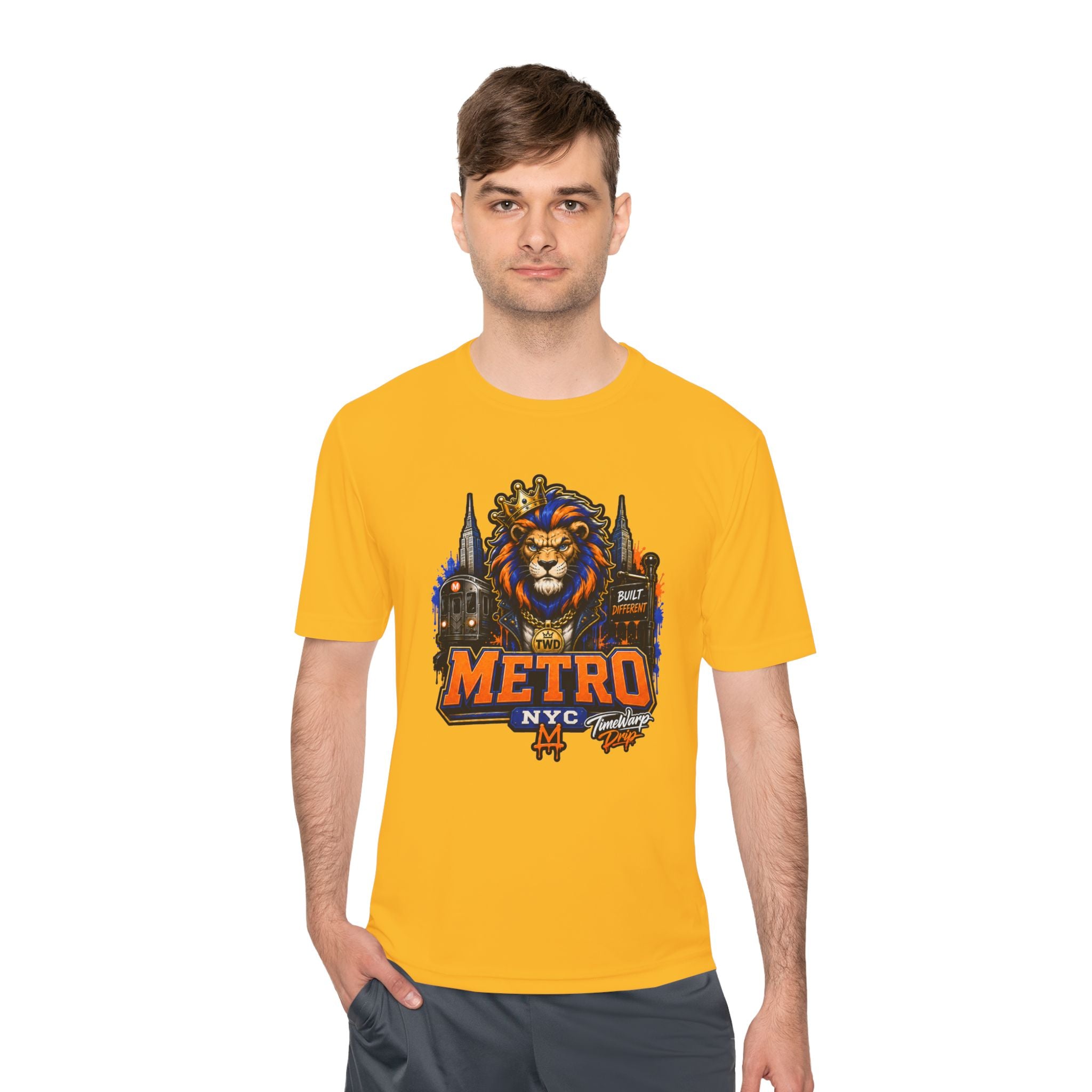 Metro NYC Lion Graphic Tee — "Built Different" Athletic Moisture‑Wicking Shirt