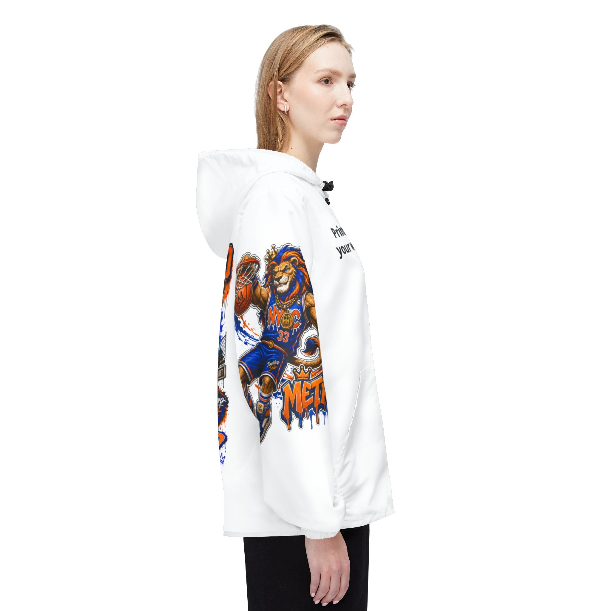 Basketball Windbreaker —  'ANTE UP' Metro Championship Streetwear (White)