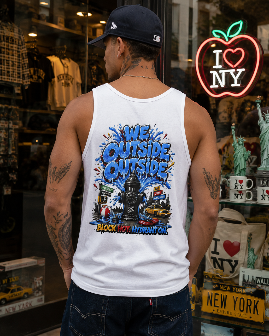 TimeWarp Drip Big Apple Energy Tank Top – Red – NYC Summer Streetwear | TimeWarp Drip