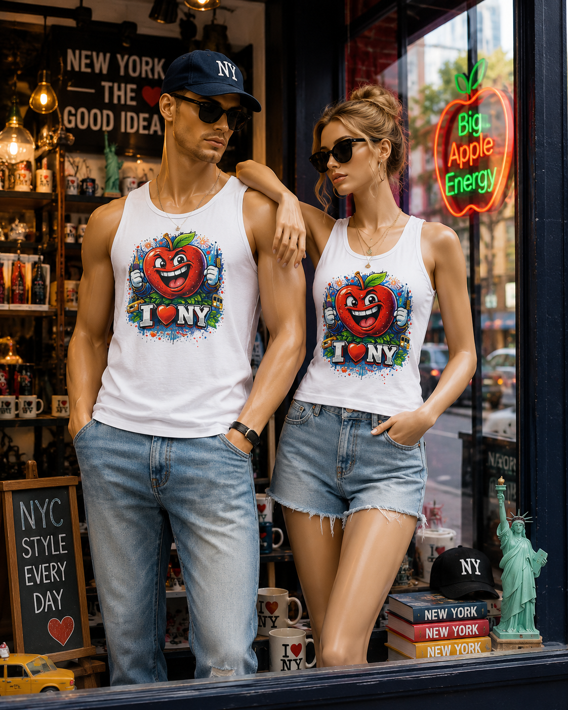 TimeWarp Drip Big Apple Energy Tank Top – Red – NYC Summer Streetwear | TimeWarp Drip