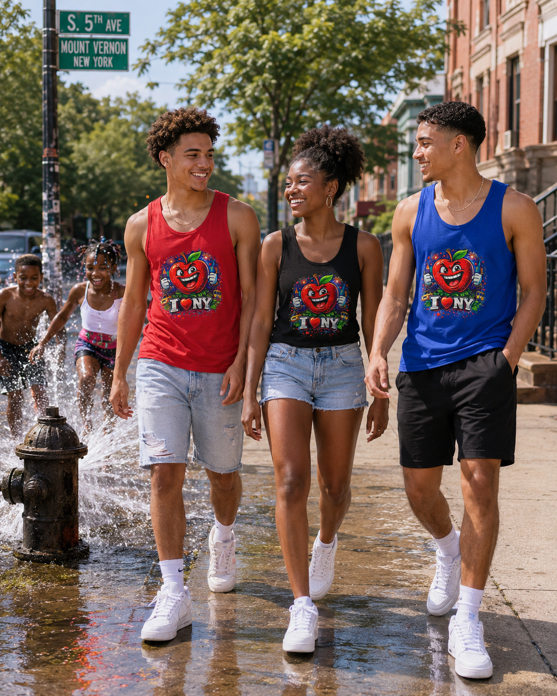 TimeWarp Drip Big Apple Energy Tank Top – White – NYC Summer Streetwear | TimeWarp Drip