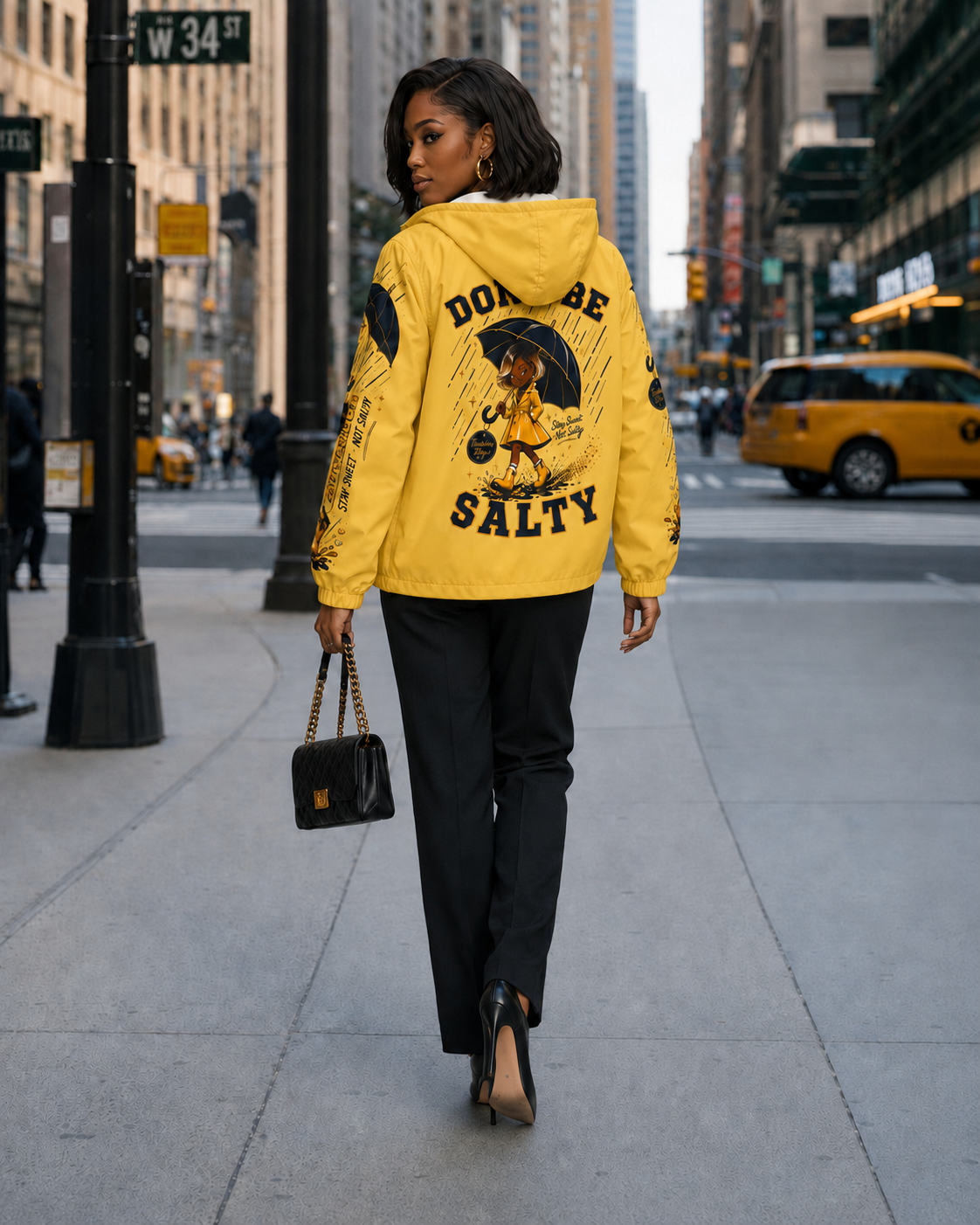 TimeWarp Drip Don't Be Salty Windbreaker – Yellow Drip – Don't Be Salty Streetwear | TimeWarp Drip