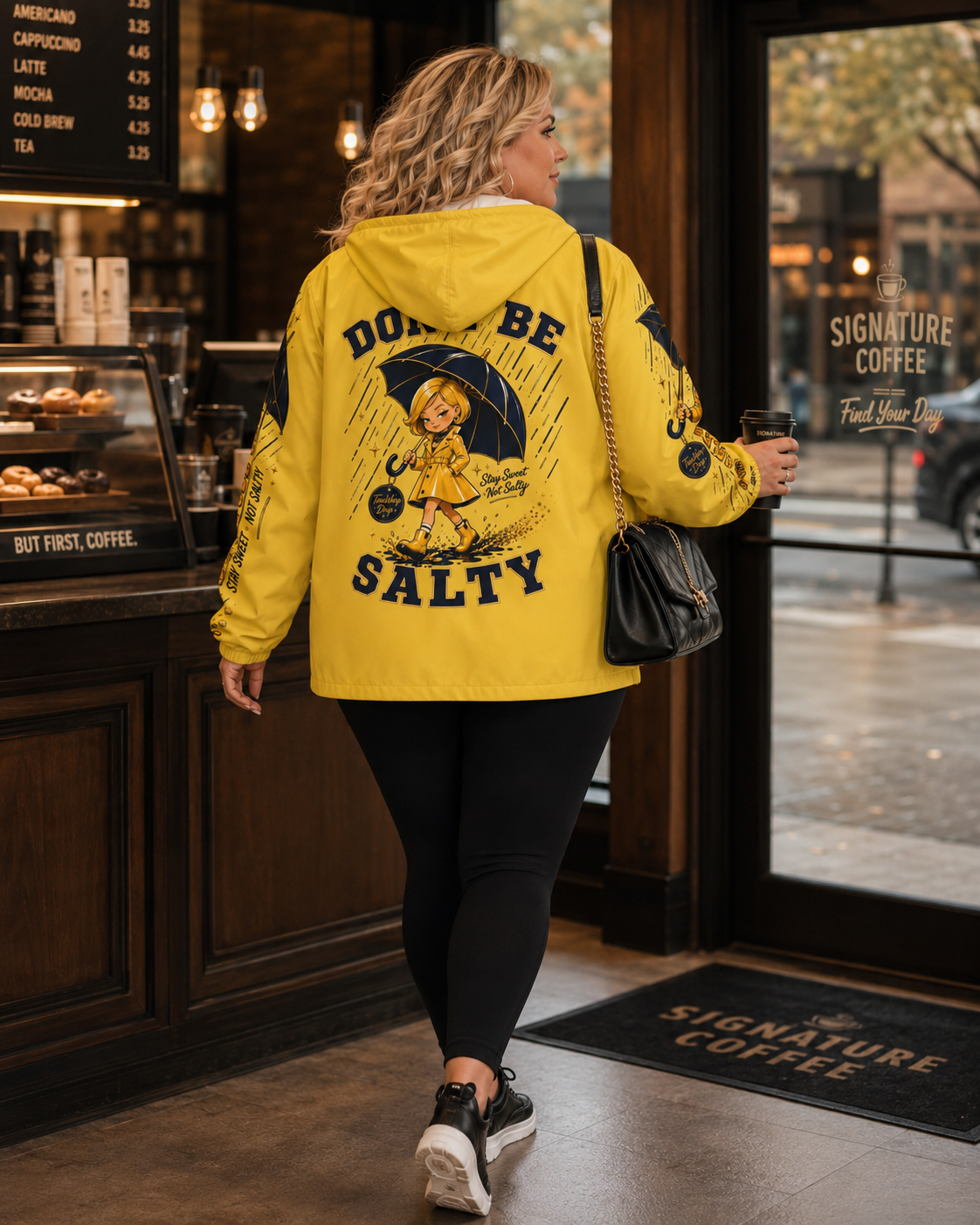 TimeWarp Drip Don't Be Salty Windbreaker – Yellow Drip – Don't Be Salty Streetwear | TimeWarp Drip