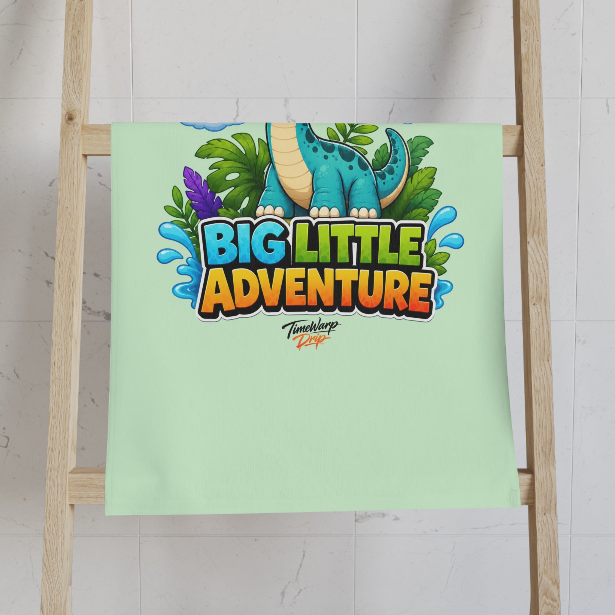 TimeWarp Drip Tiny Roars Big Little Adventure Hand Towel – Multi – Kids Bathroom Decor | TimeWarp Drip