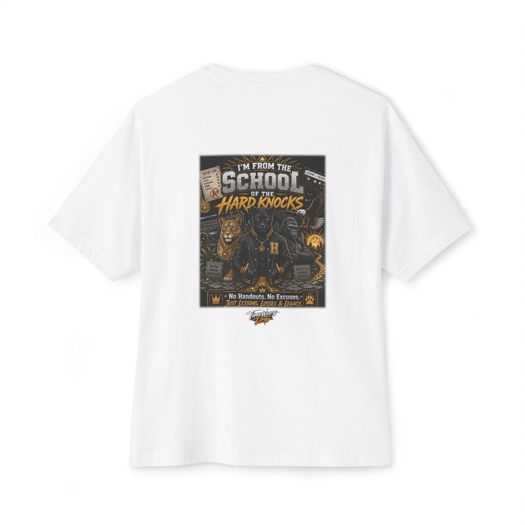'School of Hard Knocks' - Motivational Oversized Boxy Tee