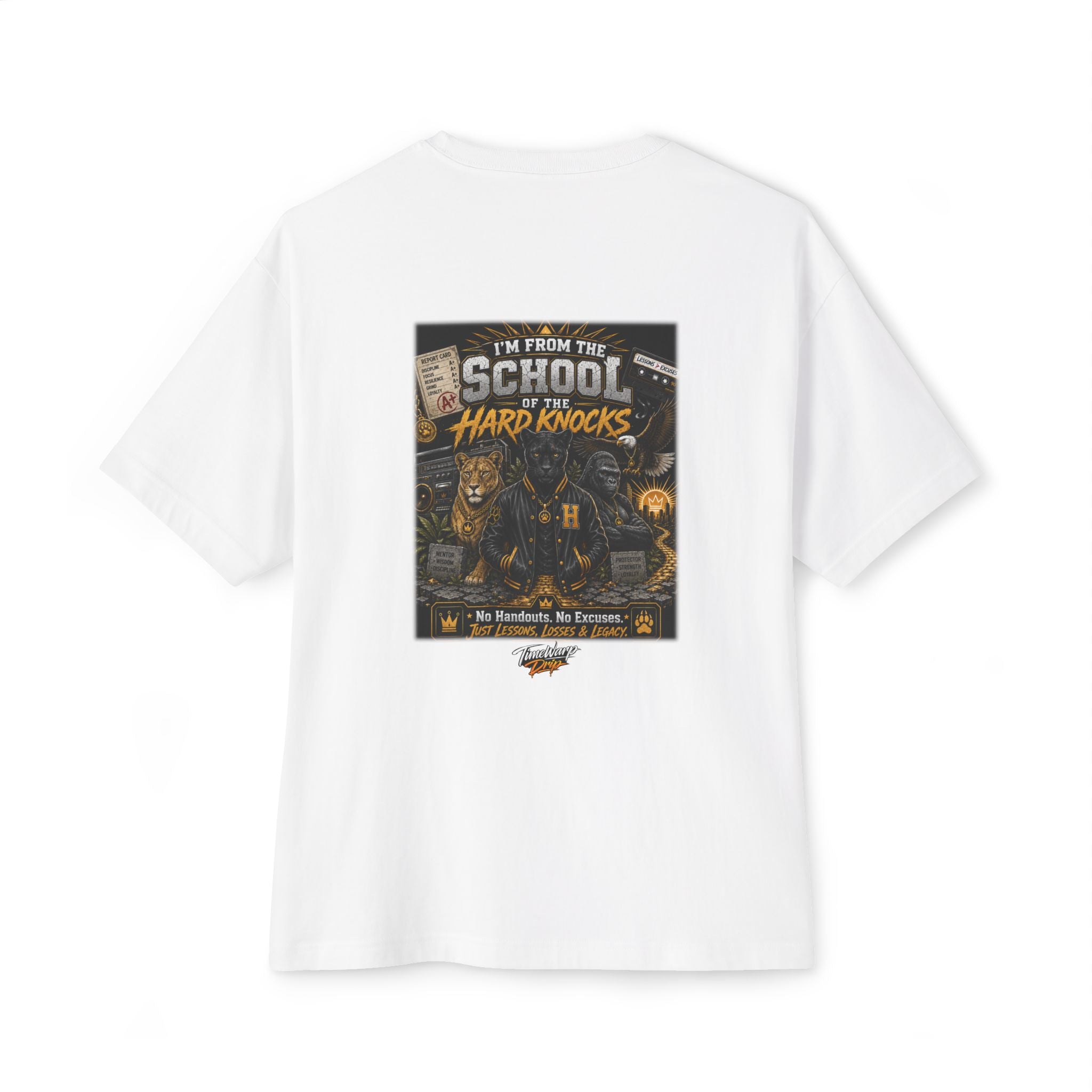'School of Hard Knocks' - Motivational Oversized Boxy Tee