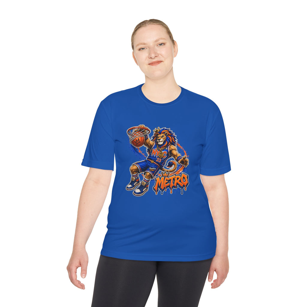 Metro NYC Basketball Tee — "Built Different" Lion Mascot Sports Shirt