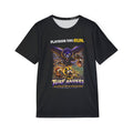 TimeWarp Drip Black Turf Raiders sports jersey tee, bold owl & football players, “Playbook This: Run” graphic—streetwear drip unlocked. streetwear apparel