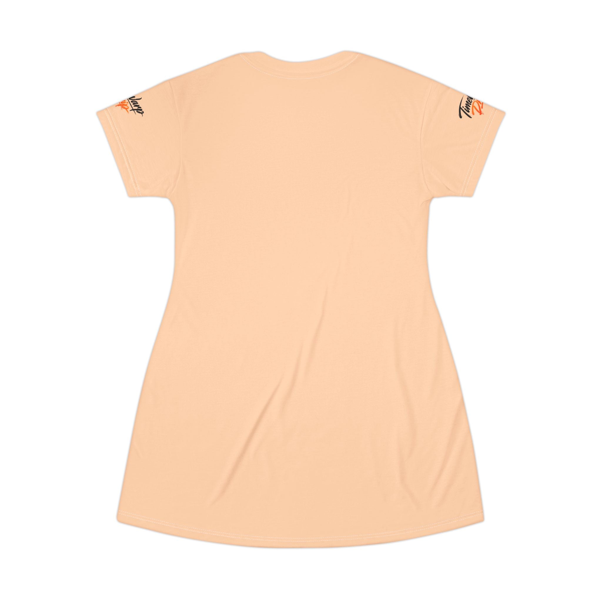 TimeWarp Drip Peach floral Sunflower T-Shirt Dress by TimeWarp Drip—short-sleeve, street-drip for bold summer moves. Own your season in style. streetwear apparel