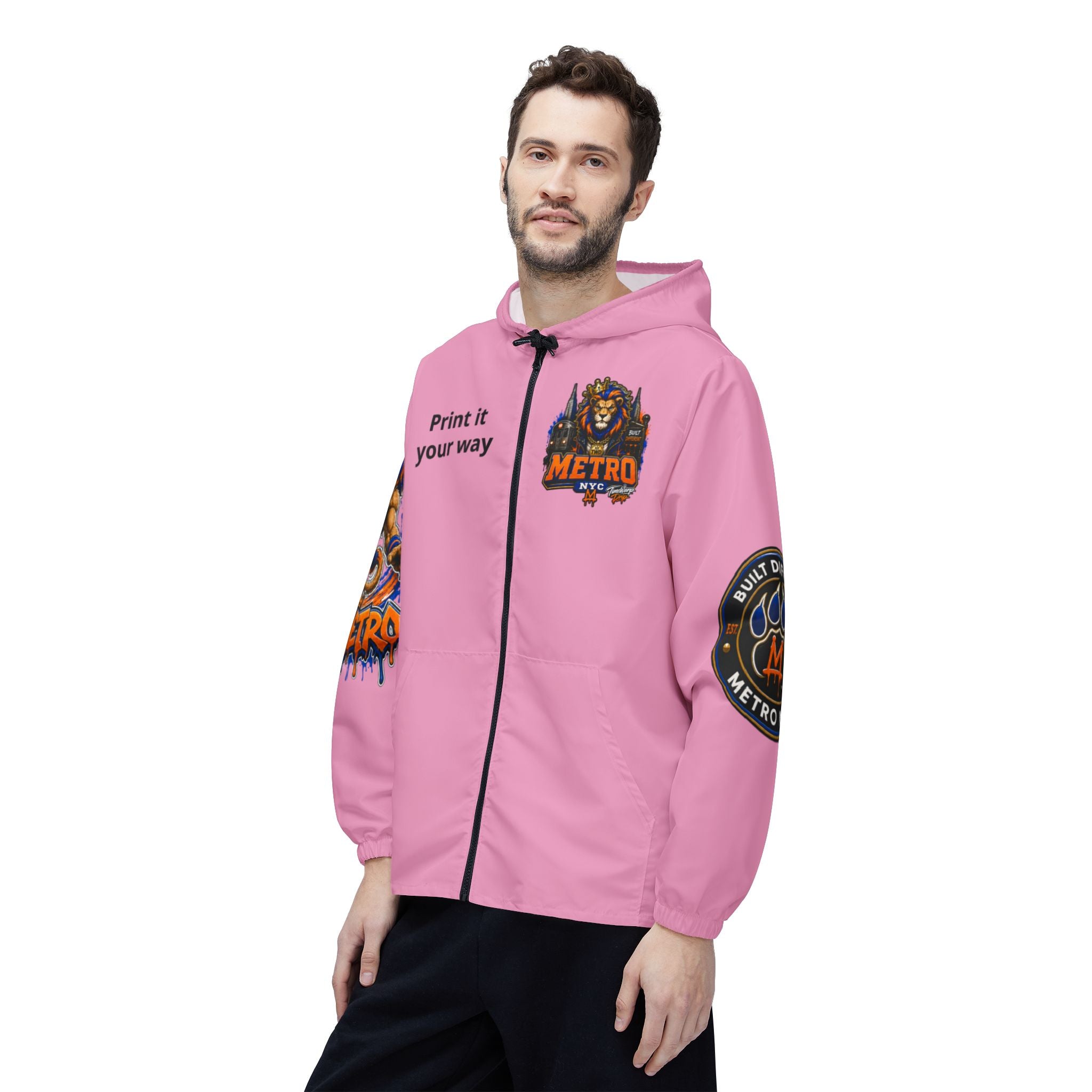 Basketball Windbreaker —  'ANTE UP' Metro Championship Streetwear (Pink)