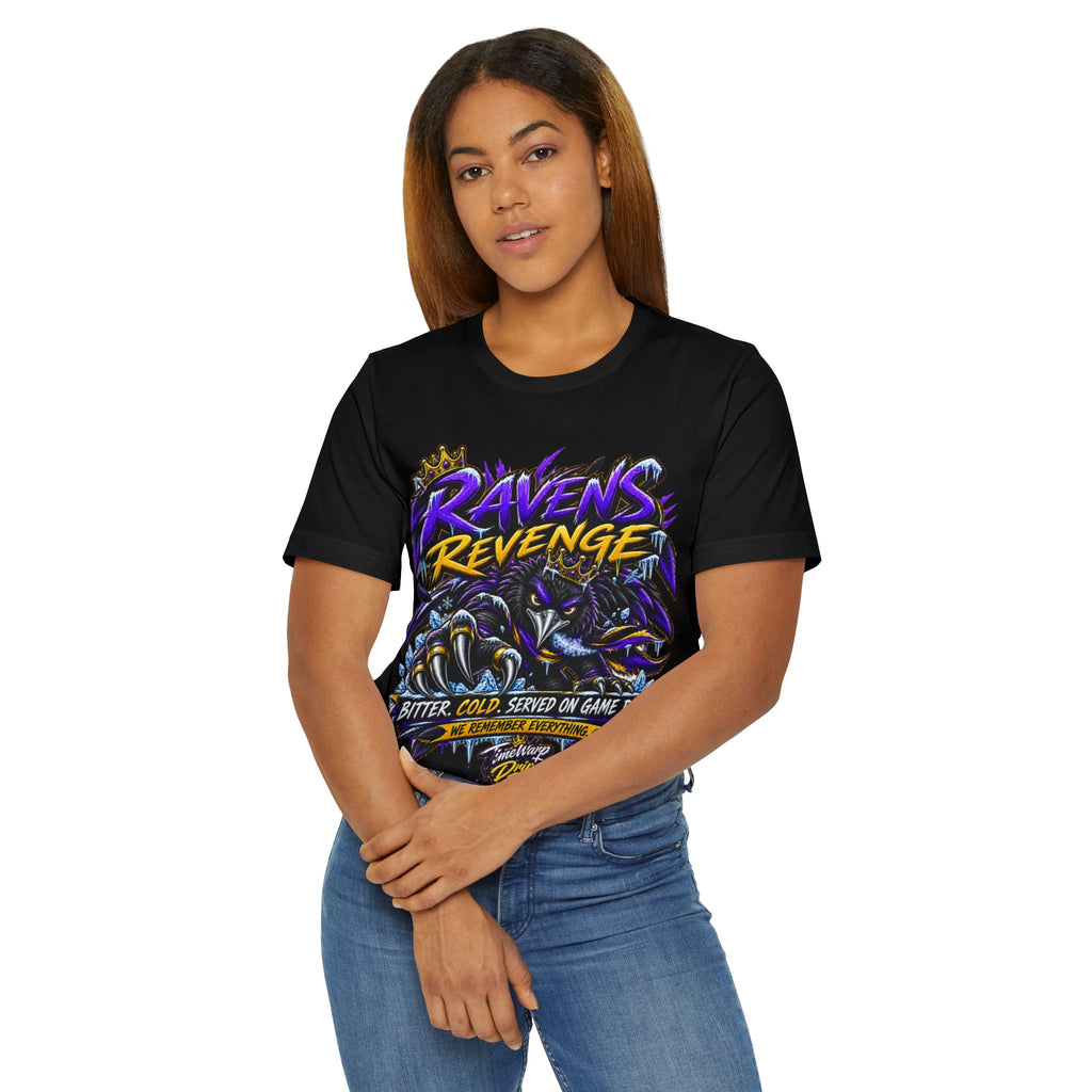 Raven Revenge T-Shirt — "Bitter, Cold, Served on Game Day" Fan Tee