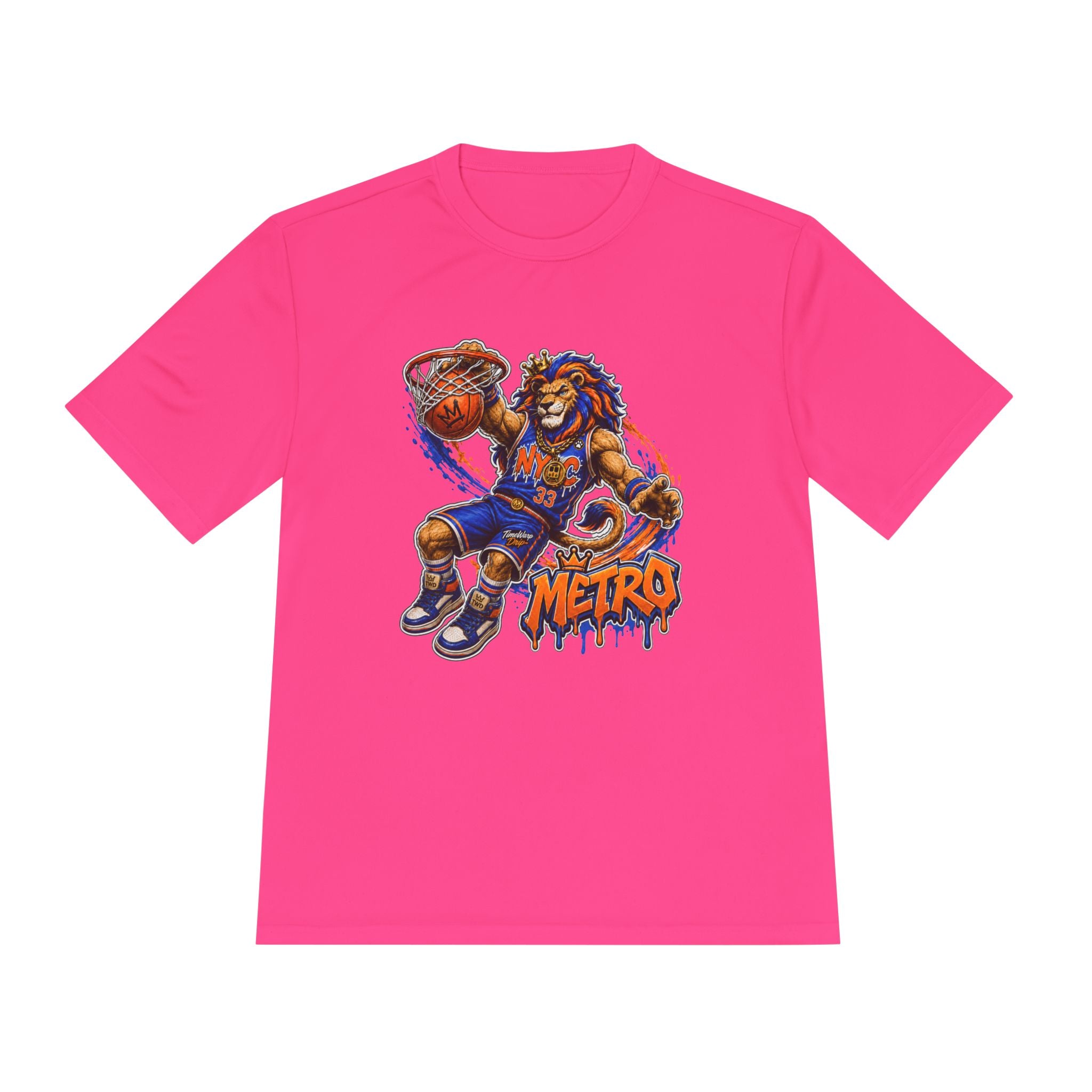 Metro NYC Basketball Tee — "Built Different" Lion Mascot Sports Shirt