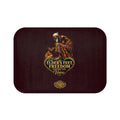 TimeWarp Drip – Burgundy Heritage Heart bath mat with "Rooted in Legacy" graphic; elder and child connect, exuding urban family street style. | premium streetwear