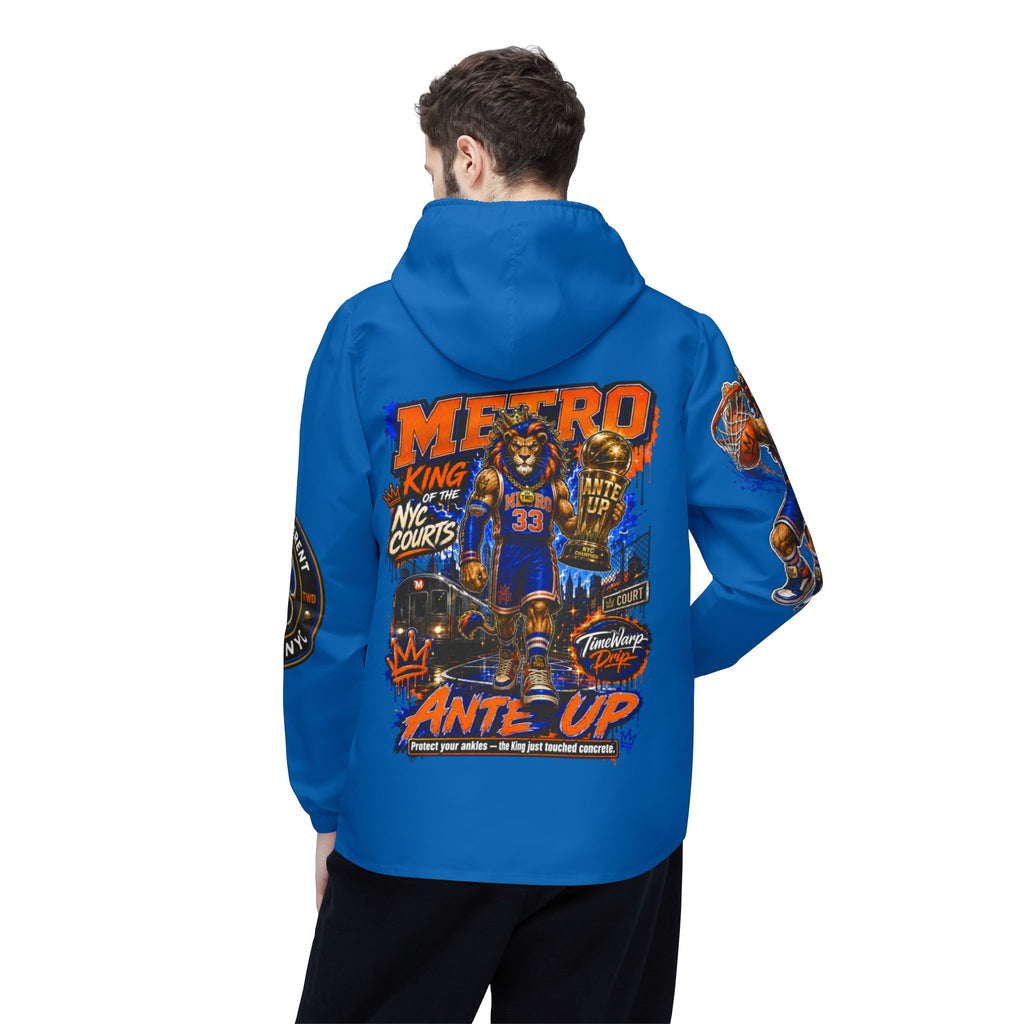 Basketball Windbreaker —  'ANTE UP' Metro Championship Streetwear (Blue)