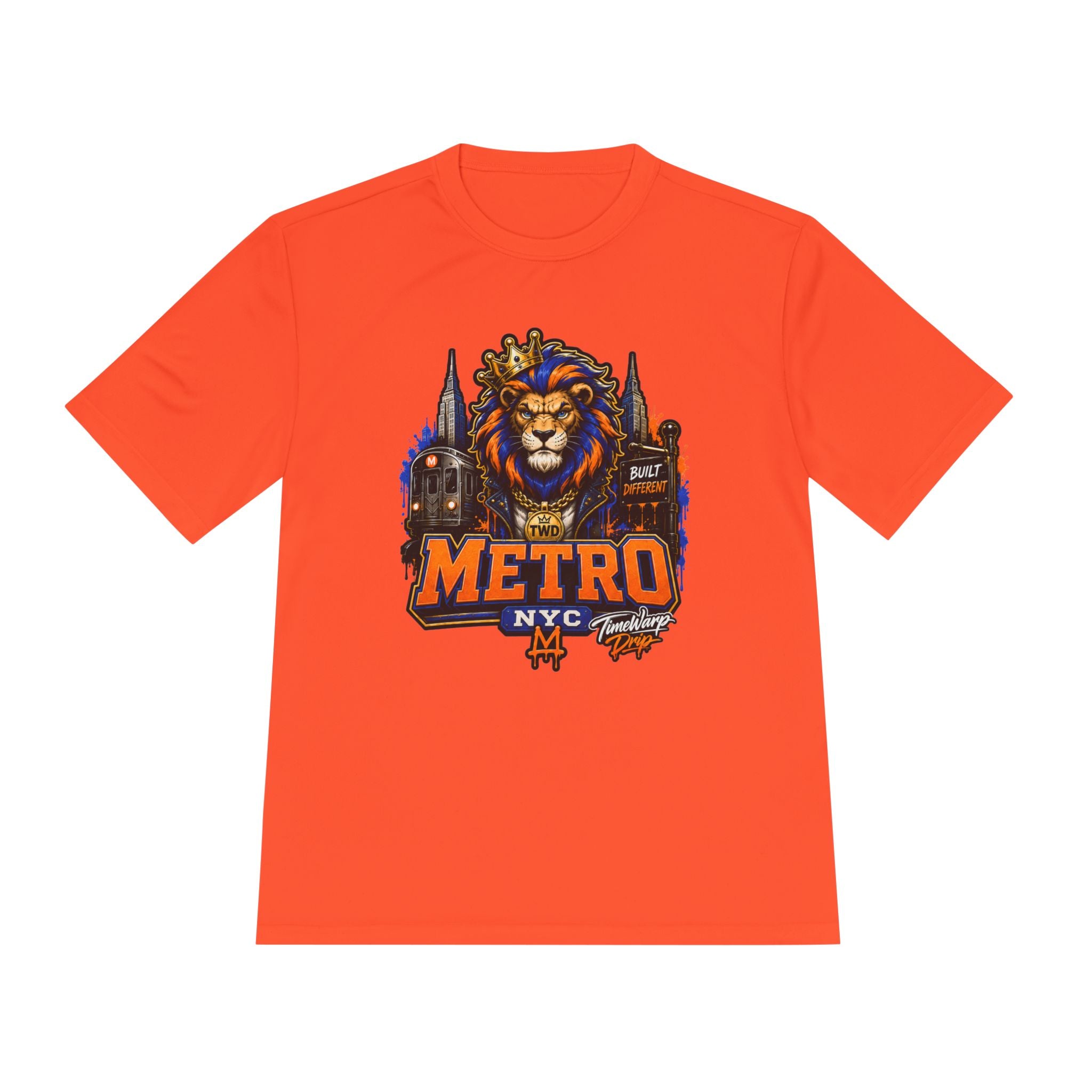 Metro NYC Lion Graphic Tee — "Built Different" Athletic Moisture‑Wicking Shirt