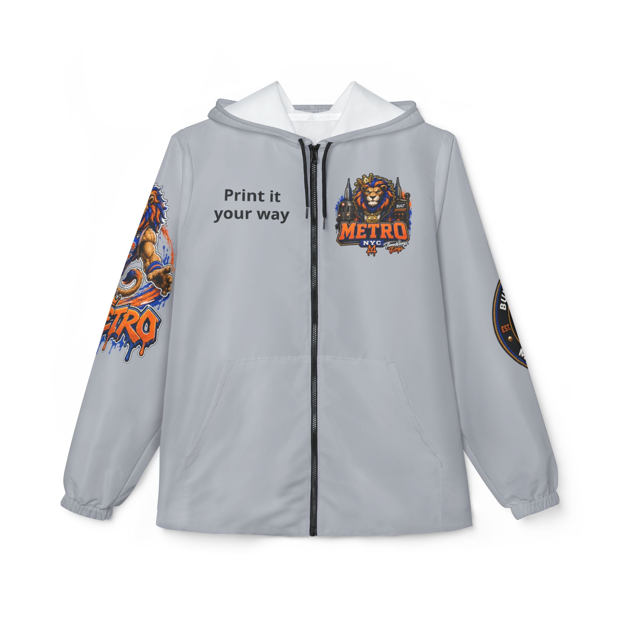 Basketball Windbreaker —  'ANTE UP' Metro Championship Streetwear (Gray)