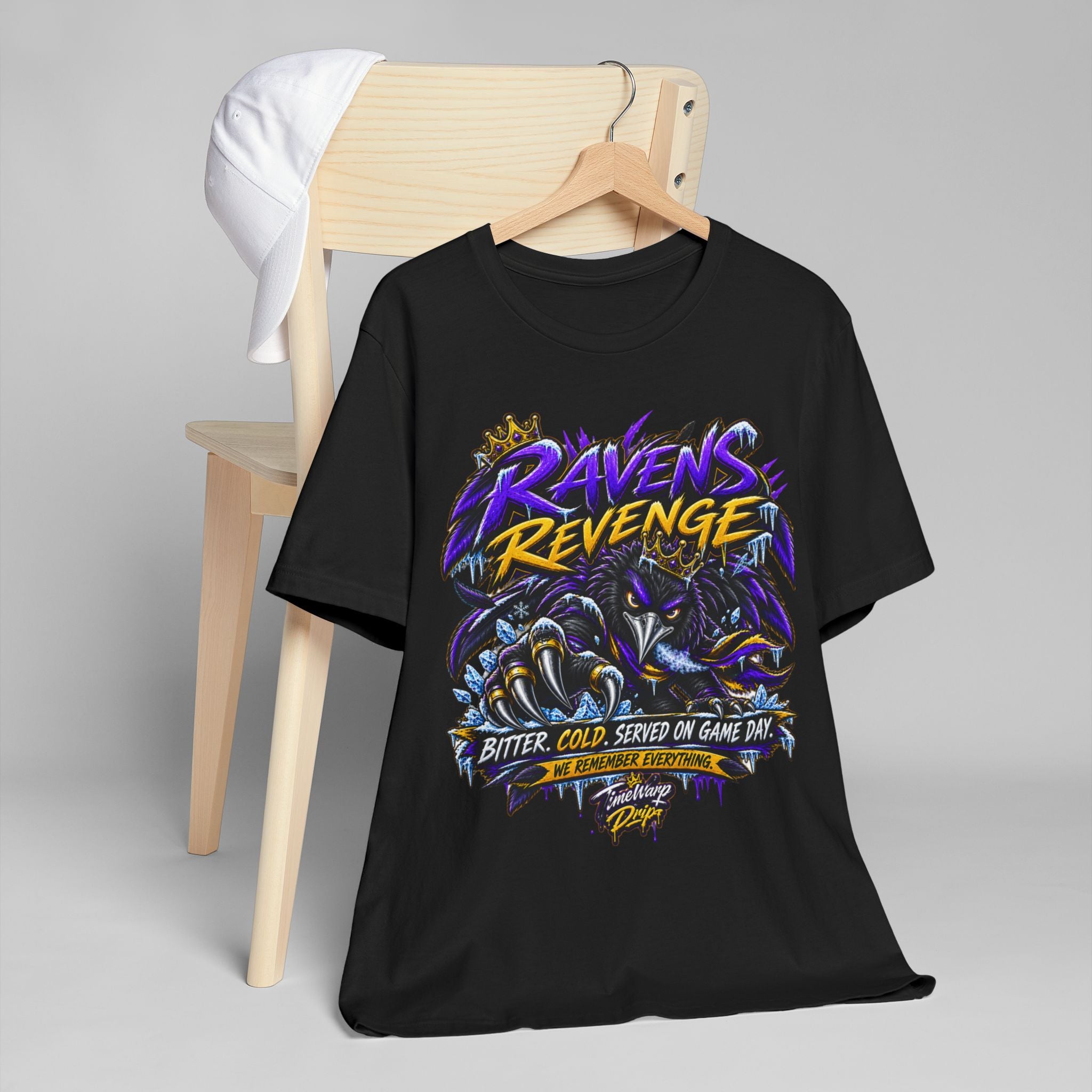 Raven Revenge T-Shirt — "Bitter, Cold, Served on Game Day" Fan Tee