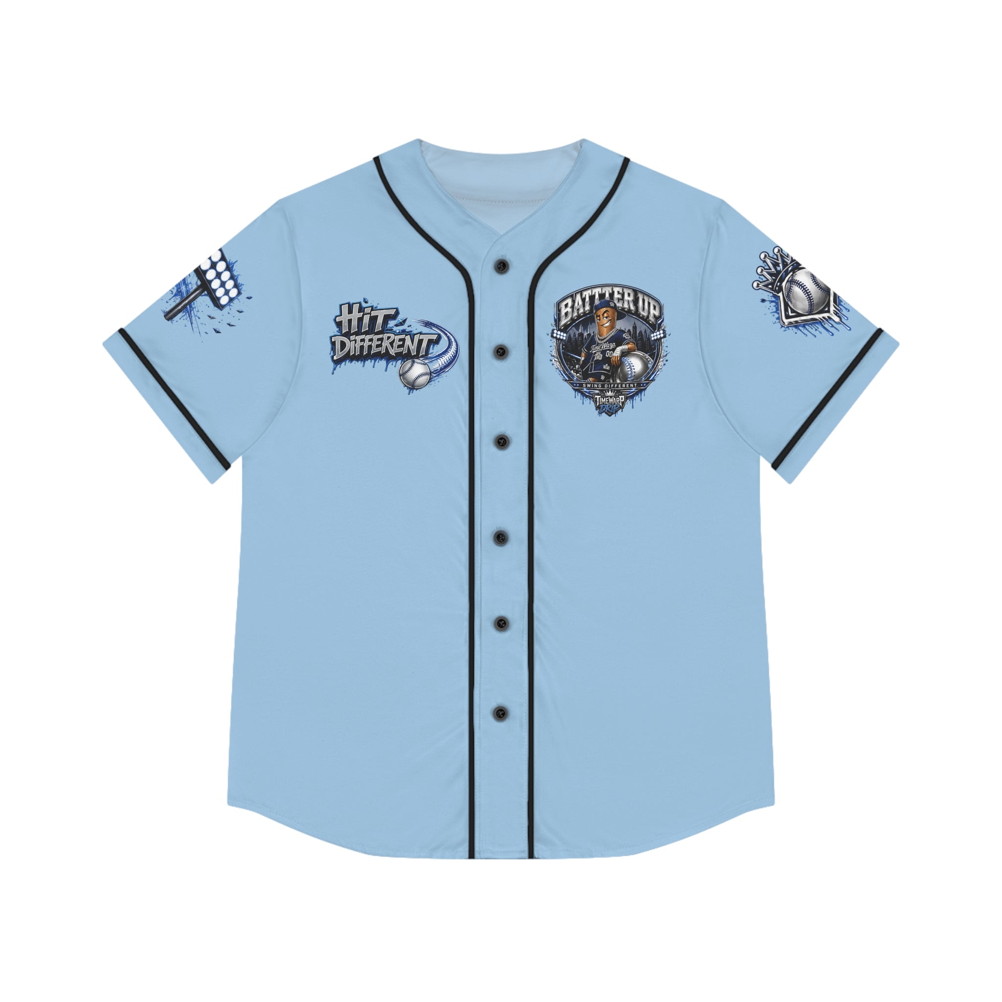 Batter Up Women’s Baseball Jersey — Stadium Lights Graphic