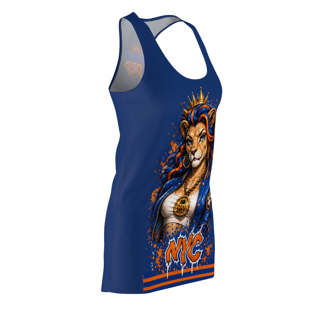 NYC Lioness Racerback Dress — 'The Queen Drip' Streetwear Graphic