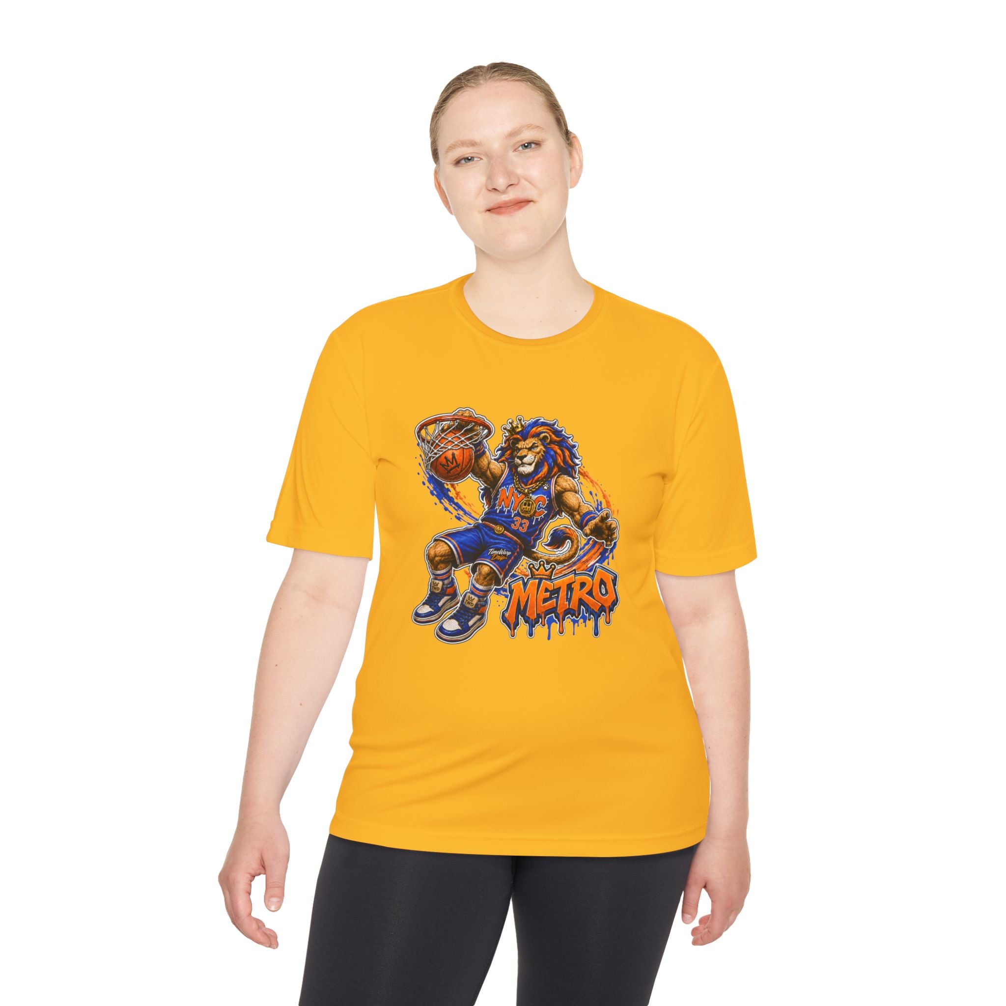 Metro NYC Basketball Tee — "Built Different" Lion Mascot Sports Shirt