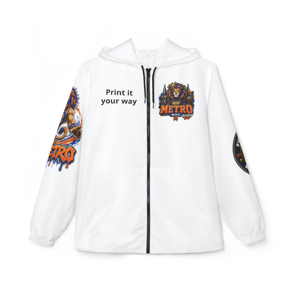 Basketball Windbreaker —  'ANTE UP' Metro Championship Streetwear (White)