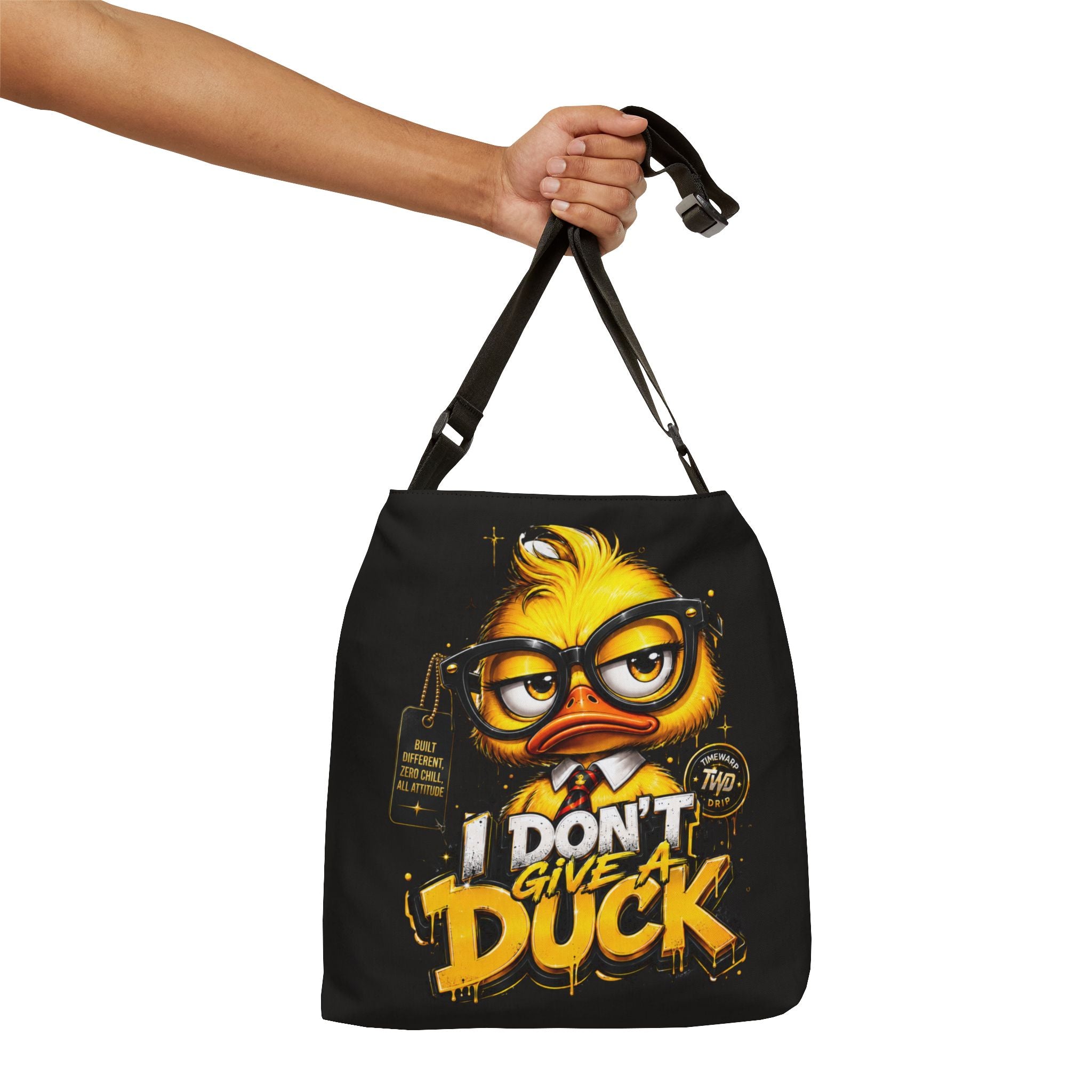 'I Don't Give a Duck' Graphic Tote Bag — Bold TimeWarp Men's Design