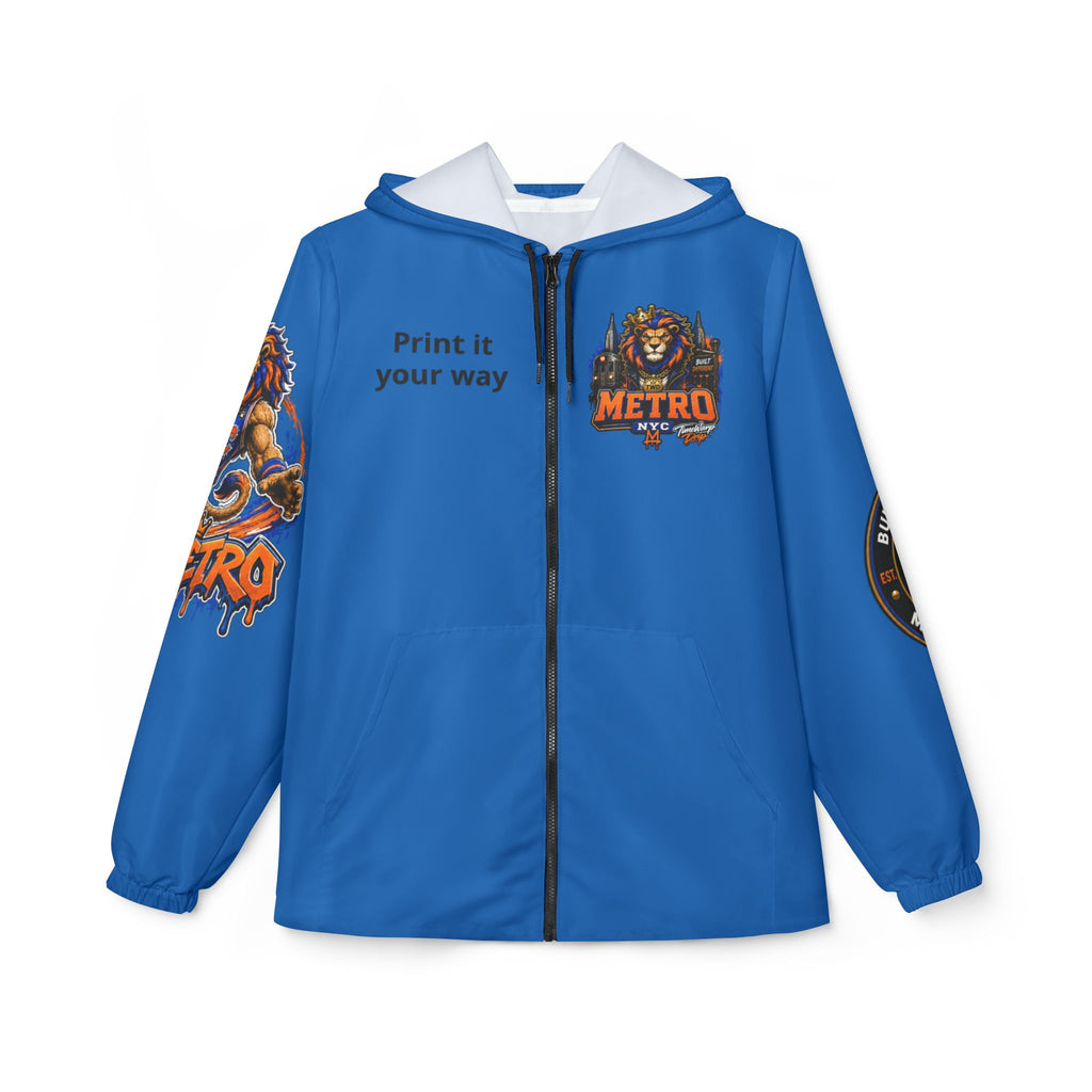 Basketball Windbreaker Jacket - 'Metro' Team Graphic Hooded Windbreaker