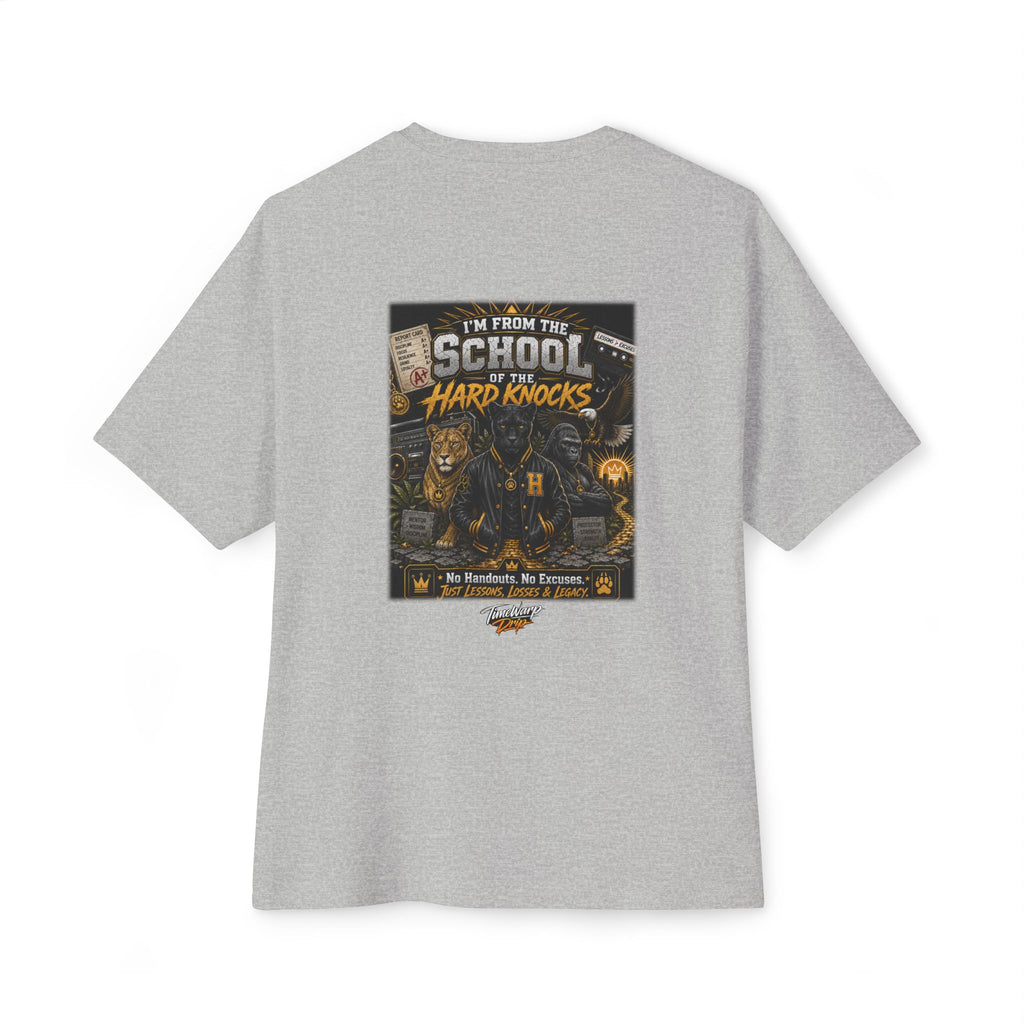 'School of Hard Knocks' - Motivational Oversized Boxy Tee