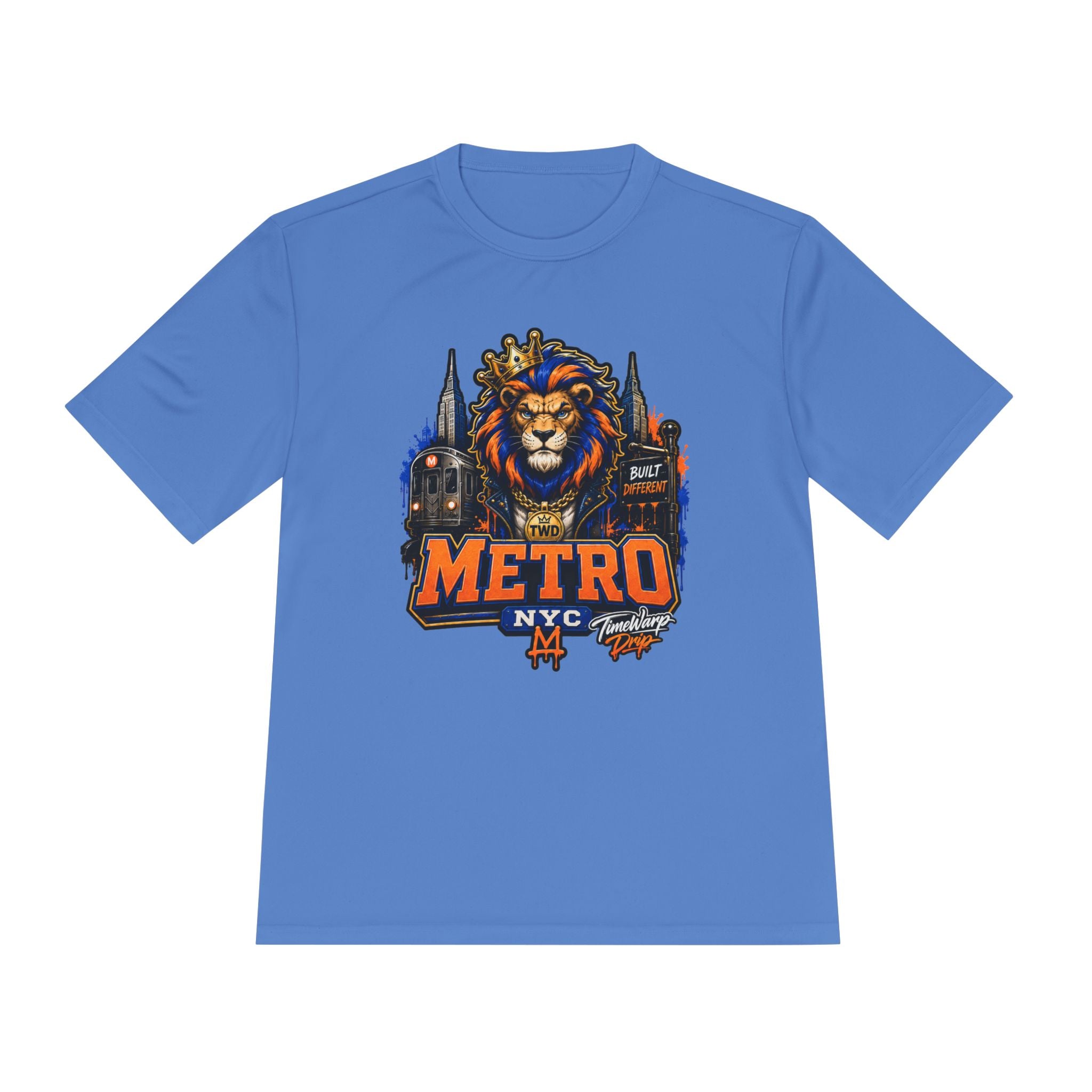 Metro NYC Lion Graphic Tee — "Built Different" Athletic Moisture‑Wicking Shirt