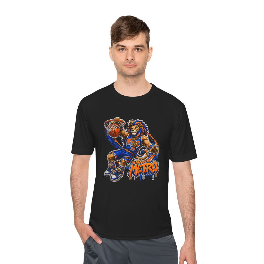 Metro NYC Basketball Tee — "Built Different" Lion Mascot Sports Shirt