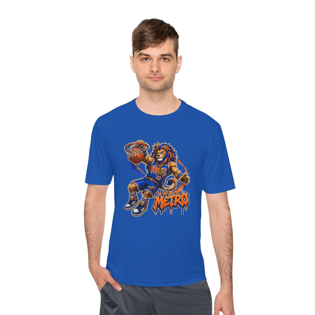 Metro NYC Basketball Tee — "Built Different" Lion Mascot Sports Shirt