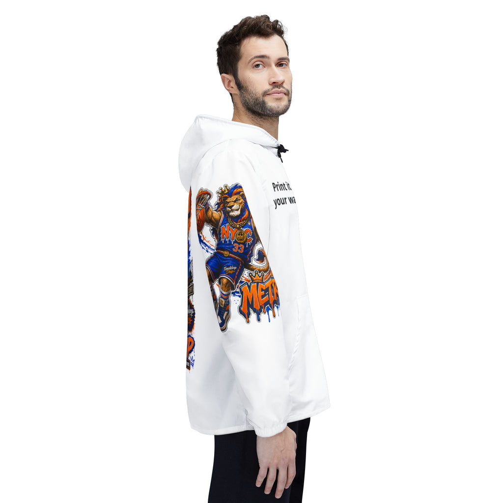 Basketball Windbreaker —  'ANTE UP' Metro Championship Streetwear (White)