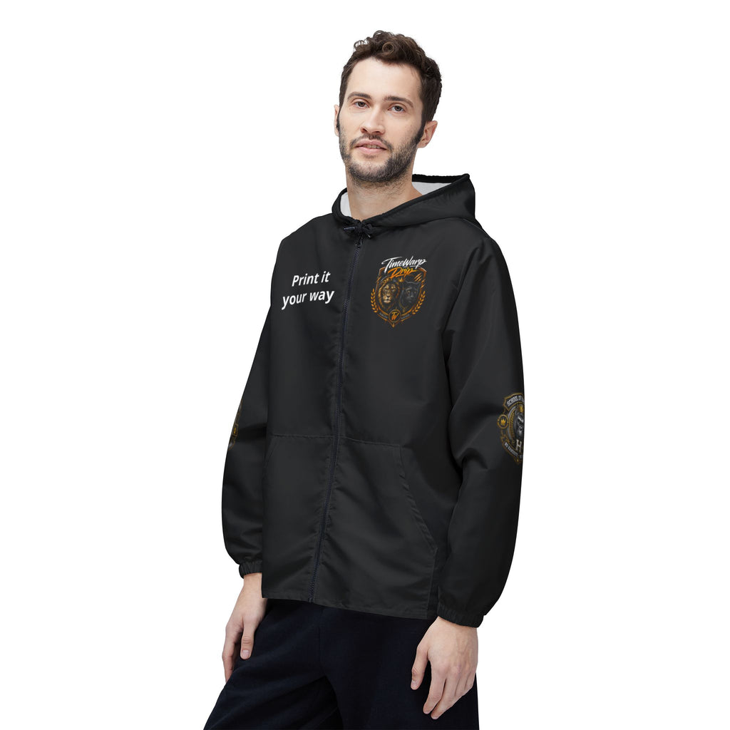 School of Hard Knocks Windbreaker Jacket — Retro Black Drip Zip-Up