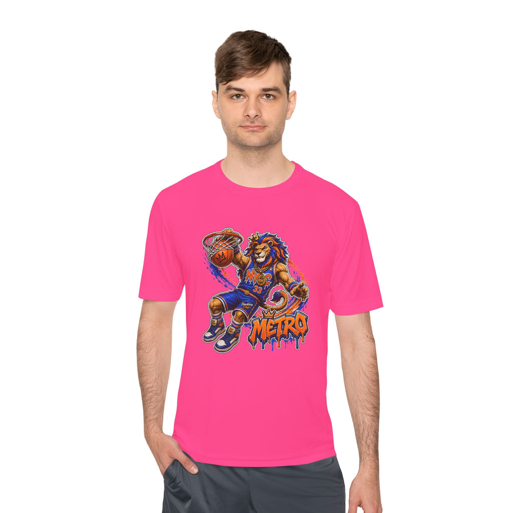 Metro NYC Basketball Tee — "Built Different" Lion Mascot Sports Shirt