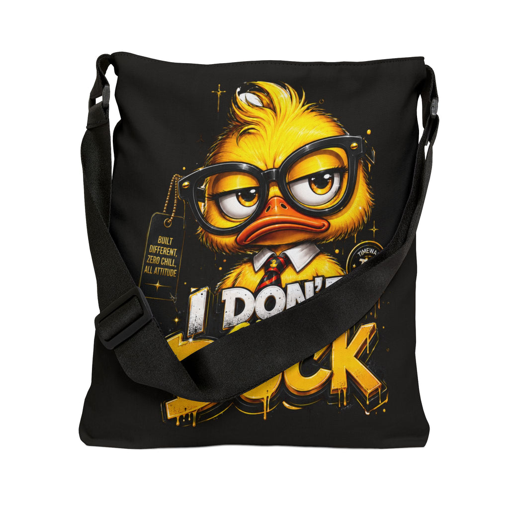 'I Don't Give a Duck' Graphic Tote Bag — Bold TimeWarp Men's Design